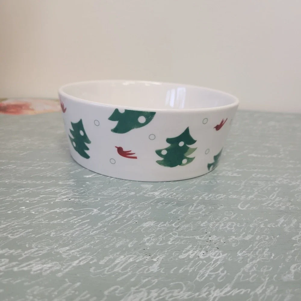 Holiday Cardinal by Studio Nova Soup Cereal Bowl Green Trees Red Birds b413